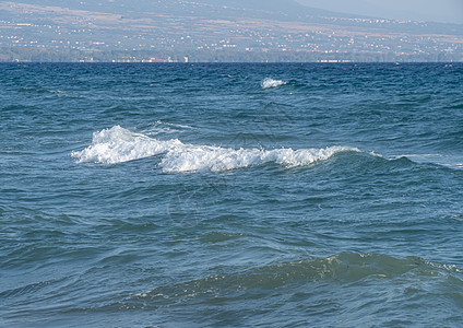 蓝色海浪地平线流动波纹旅行液体阳光热带反射涟漪海滩冲浪图片