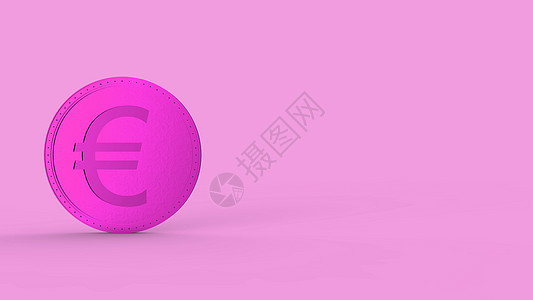 粉红色的欧元硬币符号与黑色背景隔离 3d 渲染孤立的插图 商业 管理 风险 金钱 现金 增长 银行 银行 金融 符号利润宝藏金属图片