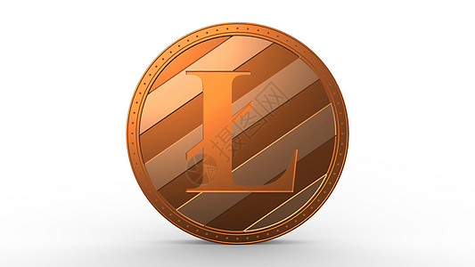 橙色 litecoin 金币与白色背景隔离 3d 渲染孤立插图 加密货币 加密货币 业务 管理 风险 货币 现金 增长 银行 银图片