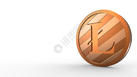 橙色 litecoin 金币与白色背景隔离 3d 渲染孤立插图 加密货币 加密货币 业务 管理 风险 货币 现金 增长 银行 银图片