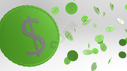 浅灰色背景上的硬币雨绿色黄金美元符号 无缝钢金属美元硬币图案 现实的矢量图 3d 渲染隔离的钱下降 金融业务投资飞行奢华市场财富图片