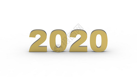 2020 年新年金色粗体字母 3d 渲染图销售流光互联网商业插图派对庆典季节金子纸屑图片