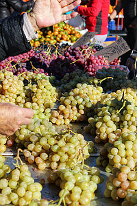 市场摊位的葡萄群藤叶水果白酒种植商业食物洞穴太阳发酵邮政图片
