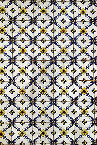 葡萄牙色彩缤纷的复古瓷砖陶瓷装饰品建筑旅行城市蓝色艺术场景艺术品建筑学图片