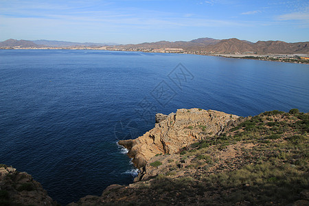 卡塔赫纳海岸拉阿佐希亚海滩旅游晴天平面旅行海岸支撑观光天空假期蓝色图片