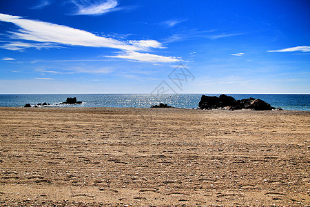 西班牙南部穆尔西亚市马扎龙巴伊亚海滩海景金子荒野日出海滩旅行寂寞岩石活力冒险图片
