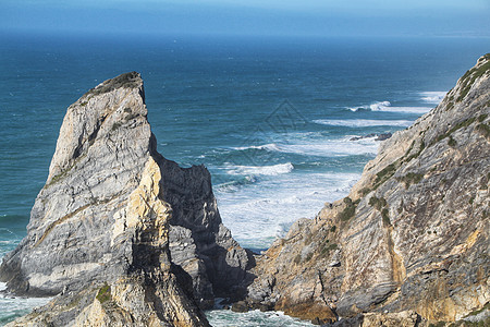 美丽的厄尔萨海滩及其巨大岩层结构旅游风光海洋海景假期悬崖天堂地标天空岩石图片