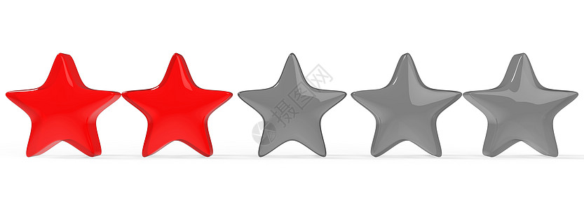 3d 2个红星在彩色背景上 金星的显示和插图用于溢价审查艺术横幅速度礼物白色评分班级辉光贵宾商业图片