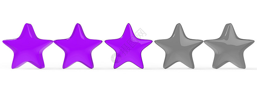 3d 紫外线三颗星的彩色背景 金星的显示和插图供溢价审查班级紫色质量速度商业奢华白色优胜者庆典金子图片
