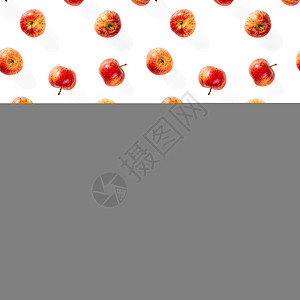 无缝模式与成熟的苹果 热带水果抽象背景 白色背景上的苹果无缝模式杂货店食物减肥营养宏观收藏红色纤维食品绿色图片