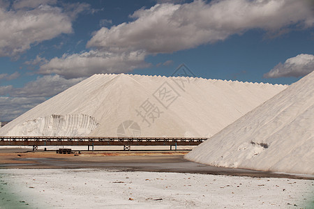 蓝色天空下的盐山阳光盐水天空山脉假期炼油厂晴天旅游商业盐场图片