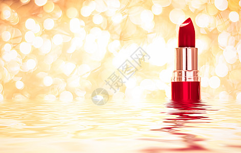 金底 化妆品和化妆品制品上的红唇膏口红魅力奢华嘴唇店铺玫瑰产品香脂生物液体图片
