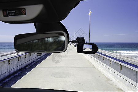 吉利汽车素材Dashcam汽车摄像机观看美国加利福尼亚州威尼斯海滩码头背景