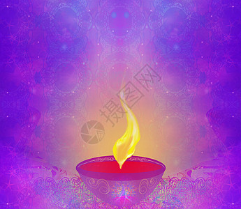 抽象diwali庆祝卡油灯文化佛教徒传统装饰品百合辉光插图火焰宗教图片
