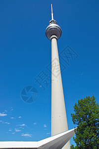 柏林电视塔天空建筑阳光吸引力内存三角播送旅游电视白色图片