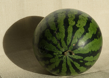 黄色成熟的西瓜全西瓜用于西瓜饮食圆形水果绿色浆果白色条纹热带食物健康小吃图片