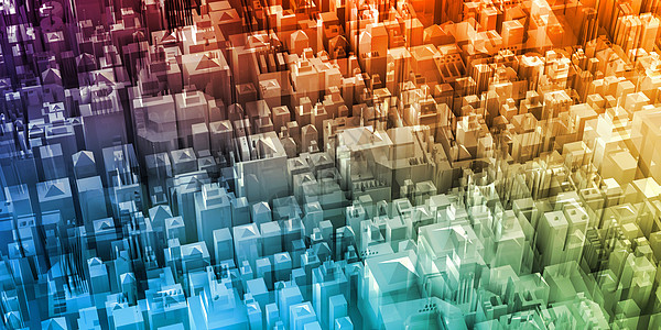 数字城市数字化建筑商业工程电脑人工智能全球云计算互联网科学图片