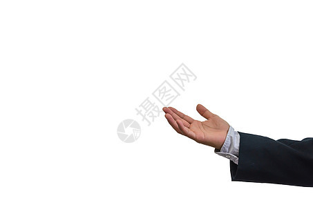 商务人士在白背景上的手手臂男性合伙协议交易女性团队公司手指联盟图片