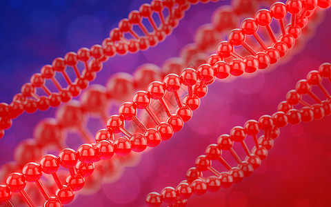 红色基因3d 数字成像红色DNA质地和bokeh分子回基体背景