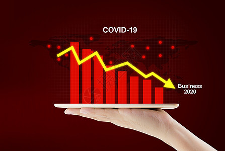 全球经济衰退 经济危机来自 covid-1 的影响图片