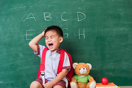 校服学生穿校服的幼童幼儿园学前班孩子们木板知识教育童年男性学校黑板玩具班级图片