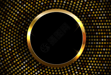 金色闪亮的光滑框架抽象背景 可用于邀请 明信片和凭单 Vector I 说明戒指插图周年耀斑奢华珠宝圆圈纪念日横幅庆典图片