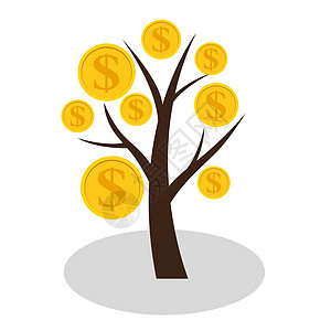 金融概念 金钱树     成功商业的象征 矢量说明生长人士植物战略金子货币储蓄现金经济硬币图片