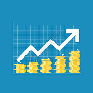 财政增长概念 投资回报的融资业绩ROI箭头 矢量图说明以及现金投资者市场经济财富营销生产率图表预算统计图片