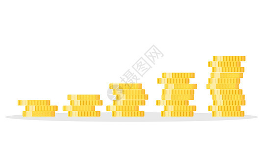 金硬币 财富象征和商业成功标志 矢量图示图片