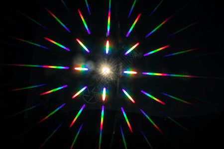 光源不透明 反映彩虹在四面八方的颜色物理科学实验风景投影光学辉光办公室光子棱镜图片