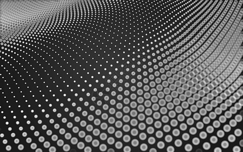 黑色大数据抽象背景 具有连接点和线的多边形形状的分子技术 连接结构 大数据可视化蓝色三角形金属矩阵网络墙纸科学黑色3d渲染背景