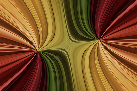 具有扇形效果的黄绿红曲线抽象奇幻背景图片