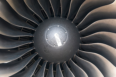 现代飞机发动机涡轮叶片刀刃金属机器黑色力量转子空气喷射圆圈扇子图片