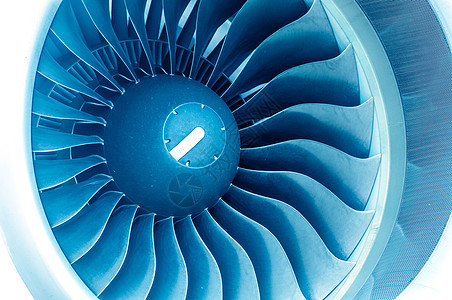 现代飞机发动机涡轮叶片刀刃空气扇子金属黑色力量技术喷射白色圆圈图片