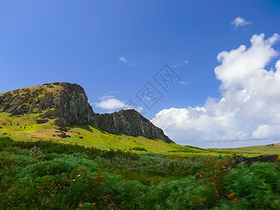 复活节岛 地貌 植被和海岸的自然性质场景晴天珊瑚场地雕像旅游海景丘陵海岸线牧场图片