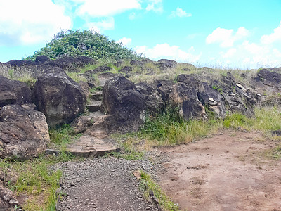 塔希莱石 是复活节岛雕像的制作材料之一纪念碑火山国家海岸石头魔法全景纹理背景岩石图片