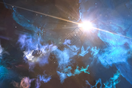 宇宙中的超新星爆炸 在气体云中辉光星星排放天文新星天空黑色摄影辉煌望远镜图片