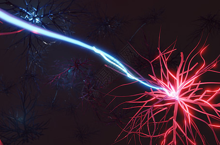 神经科学医学概念数字渲染 发送电信号的脑细胞记忆影像科学电气医疗头脑神经元细胞树突药品图片