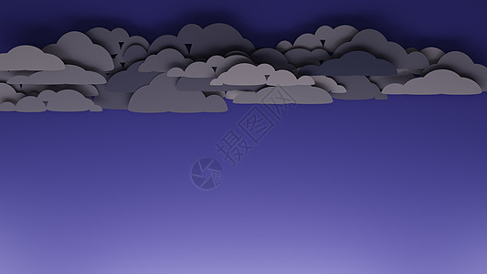 深紫色天空上的暴风云 设计数字渲染图片