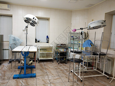 兽医诊所手术室 动物手术台;和 动物手术室图片