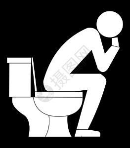 思想家上网洗手间互联网wifi男人游戏浴室思考思维图片