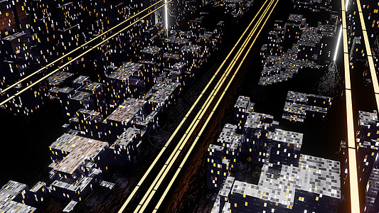夜晚城市街道的顶部景观屏幕商业互联网科学全息复古摩天大楼电脑科幻智力图片