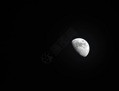 黄半月的极端放大远视照片 如夜晚在晴天上所见图片