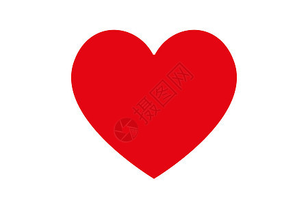 红色的心形图标平面设计情感插图热情婚礼卡片展示庆典生日浪漫周年图片