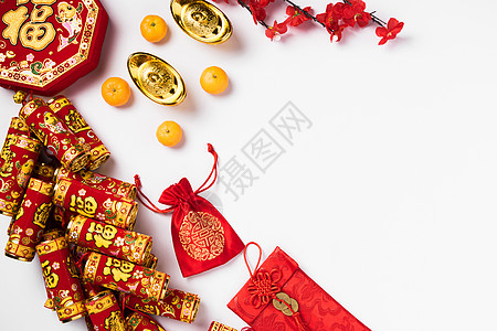 中文新年节传统销售信封装饰财富运气文化李子风格假期图片