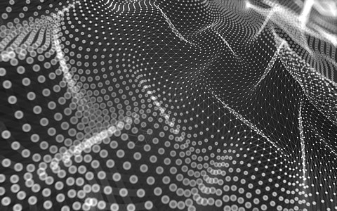 黑色大数据抽象背景 具有连接点和线的多边形形状的分子技术 连接结构 大数据可视化渲染矩阵水晶三角形3d科学蓝色网络黑色墙纸背景