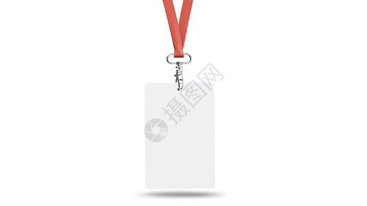 使用 Lanyard 蒙上前视图的公司身份证模版图片