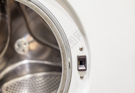 洗衣机滚筒是干燥和干净的特写镜头 是他洗涤垫圈圆圈技术家务器具清洁工烘干机洗衣店家庭图片