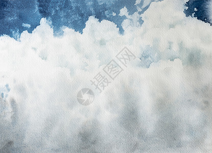 自然天空背景水彩绘画插图气候蓝色云景墙纸气氛环境天气天堂场景图片
