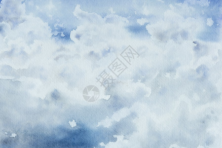 自然天空背景水彩绘画自由蓝色气氛插图环境气候天气刷子晴天云景图片